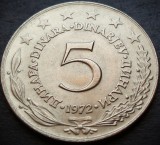 Moneda 5 DINARI / DINARA - RSF YUGOSLAVIA, anul 1972 * cod 5156 B = UNC, Europa