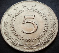 Moneda 5 DINARI / DINARA - RSF YUGOSLAVIA, anul 1972 * cod 5156 B = UNC