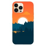 Husa compatibila cu Apple iPhone 15 Pro Max model Digital sunset, Silicon, TPU, Viceversa, Transparent, Carcasa