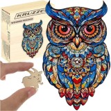 Puzzle din lemn Bufnita Kruzzel, 177 piese, decor multicolor