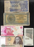 Set 5 bancnote de prin lume adunate (cele din imagini) #332, Europa