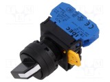 Comutator rotativ 22mm IDEC Poz.i 1 NO negru fără IP65