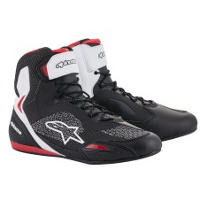 Cizme moto Alpinestars Faster-3 Rideknit, negru/rosu/alb, marime 43.5