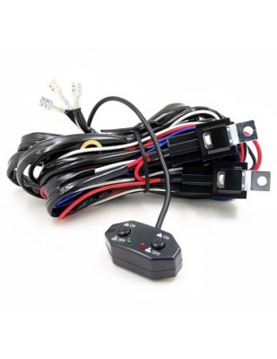 Cablaj cu buton si releu pentru controlul separat a doua proiectoare led sau bare Led pana la 288W foto