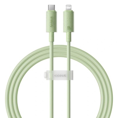 Baseus - Data Cable Habitat Series (P10360201631-01) - Type-C to Lightning, Fast Charging, 20W, 480Mbps, 2m - Natural Green foto