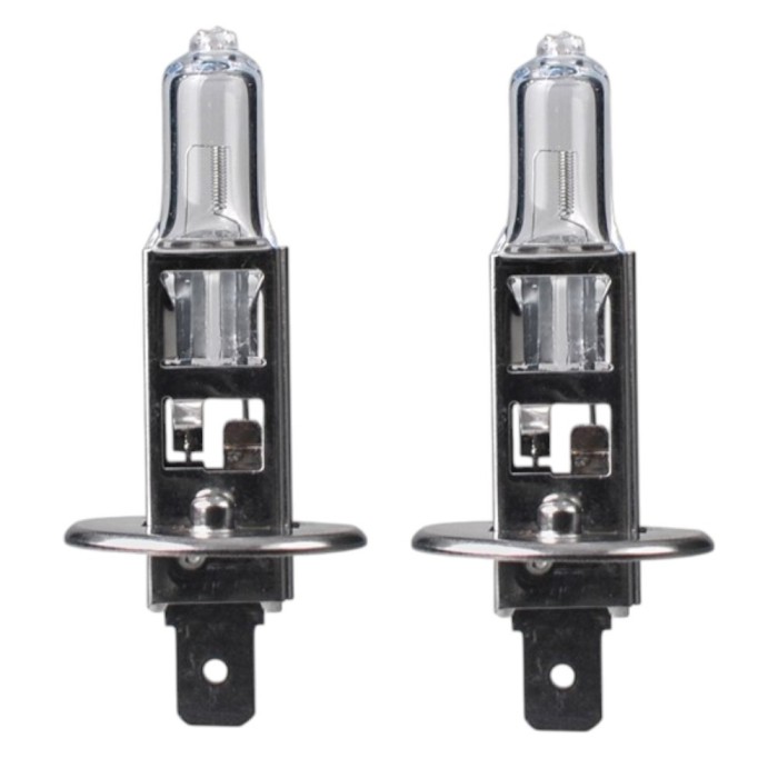 Set 2 becuri auto halogen H1, 110W/set, 12V, sticla quartz, 3500K
