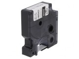 Bandă Etichetare 9mm Neagră cu Text Alb 5,5m