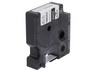 Bandă Etichetare 9mm Neagră cu Text Alb 5,5m foto