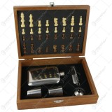 Set cadou pentru barbati Sah/Plosca/2 pahare/Briceag 24&times;18 CM