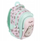 Ghiozdan cu 4 compartimente, St Majewski, St Right, Pusheen, Verde-Roz