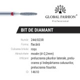 Cumpara ieftin Bit cuticula diamantat, flacara, rosu, 244-023R