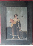 Femeie cu ulcior, reproducere veche dupa Francisco de Goya, ulei pe panza, Portrete, Realism