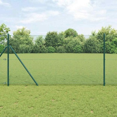 Set de st&amp;acirc;lpi de gard Set de 2 Verde Metal 10 x 1 m Rezistent foto