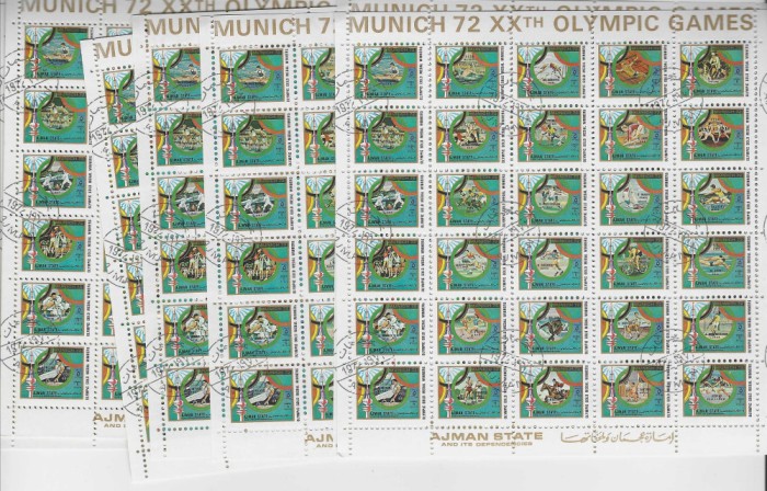 AJMAN- 10 BLOCURI STAMPILATE