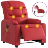 Cumpara ieftin Fotoliu electric de masaj rabatabil, rosu, piele ecologica