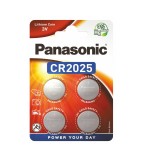 4-Pack Panasonic CR2025 3V 165mAh Lithium baterie plata