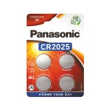 4-Pack Panasonic CR2025 3V 165mAh Lithium baterie plata