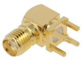 Mufă SMA 90&deg; THT Aurită 50&Omega; PTFE