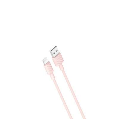 Cablu Date &amp;amp; Incarcare APPLE Lightning 2.4A (Roz) 1m XO NB156 foto