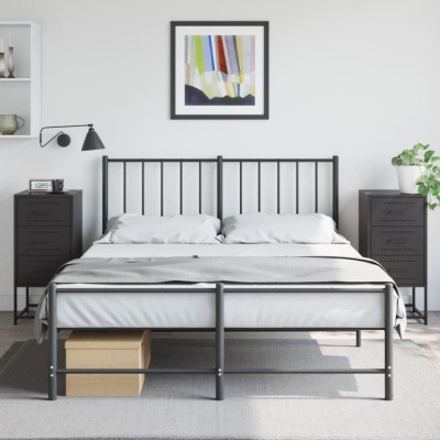 Gossi noptiere, 2 buc., negru, 36x39x78 cm, otel foto