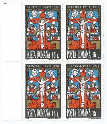 Romania, LP 1309/1993, Sfintele Pasti, bloc 4, eroare 2, MNH foto
