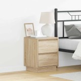 vidaXL Noptieră cu lumini LED Stejar Sonoma 39x34.5x50 cm