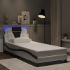 VidaXL Cadru de pat Viana cu LED fără saltea alb/negru 90x200 cm 3214000