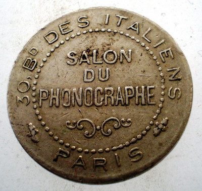 C.272 JETON FRANTA PARIS SALON DU PHONOGRAPHE 23mm foto