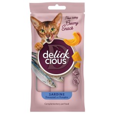 DELICKCIOUS, Recompense cremoase cu sardine si dovleac pentru pisici, 60g