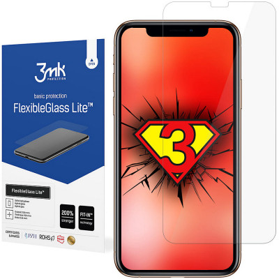 Folie Protectie Ecran 3MK FlexibleGlass Lite pentru Apple iPhone X / Apple iPhone XS / Apple iPhone 11 Pro, Sticla Flexibila, 0.16mm foto