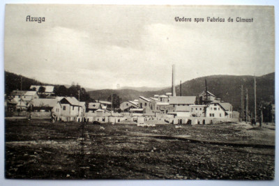 P.029 CARTE POSTALA AZUGA VEDERE SPRE FABRICA DE CIMENT VARIANTA 2 foto