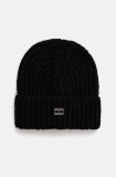 Tommy Jeans caciula din amestec de lana culoarea negru, din tricot gros, AW0AW16786