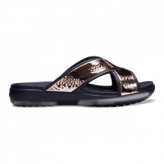 Papuci Crocs Sloane Hammered XStrap Negru - Black/Rose Gold