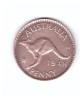 Moneda Australia 1 penny 1948, cu punct dupa PENNY, stare buna, curata, Australia si Oceania, Bronz