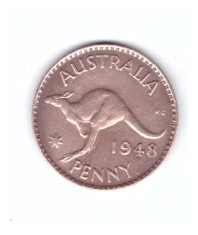 Moneda Australia 1 penny 1948, cu punct dupa PENNY, stare buna, curata
