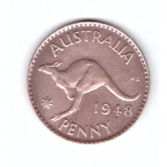 Moneda Australia 1 penny 1948, cu punct dupa PENNY, stare buna, curata