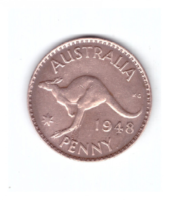 Moneda Australia 1 penny 1948, cu punct dupa PENNY, stare buna, curata