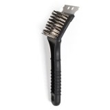 Perie de curatat cu racleta pentru gratar, 21.5 cm, neagra, CMCLASS
