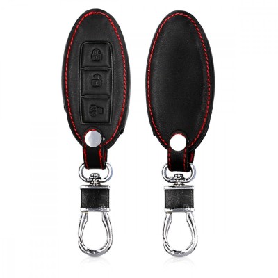 Husa Cheie Auto pentru Nissan - 3 Butoane, Piele ecologica, Negru, 43813.01 foto