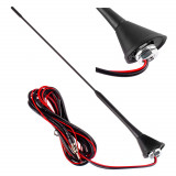 Antena auto AM/FM 40 cm cu amplificator incorporat AMiO ANT08, receptie radio imbunatatita, cablu 3 m, filet 5 mm, montaj usor