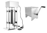Cumpara ieftin Mașină de umplut c&acirc;rnați electric de 15L cu malaxor de carne manual de 22L