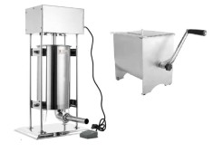 Mașină de umplut c&acirc;rnați electric de 15L cu malaxor de carne manual de 22L
