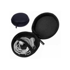 Husă pentru căști, plastic, negru, 8 cm