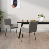 VidaXL Scaune de bucătărie, 2 buc., gri deschis, material textil