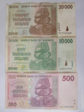 Lot 3 bancnote Zimbabwe,vedeti imaginile