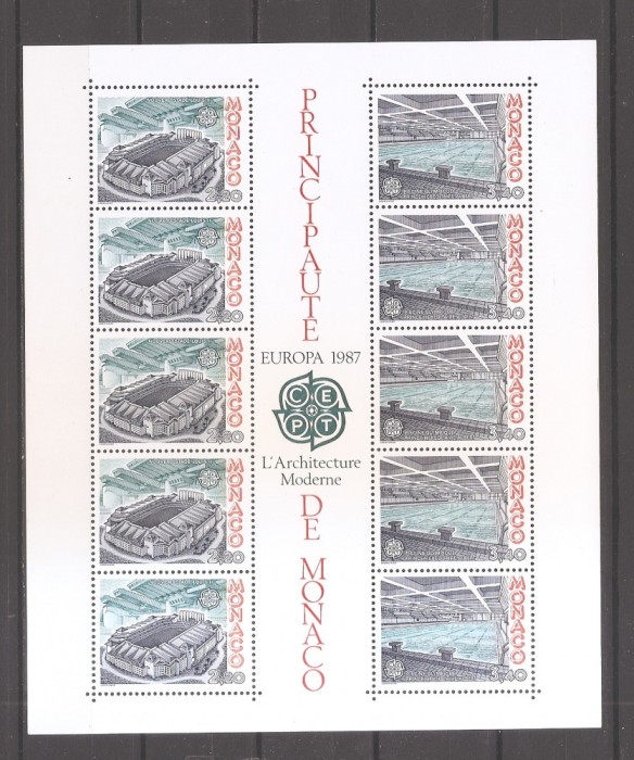 Monaco 1987 - EUROPA CEPT - Arhitectura Moderna (MC cu 5 serii), MNH