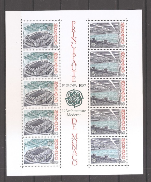 Monaco 1987 - EUROPA CEPT - Arhitectura Moderna (MC cu 5 serii), MNH