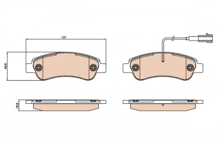 TRW GDB2068 set placute frana,frana disc
