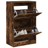 vidaXL Pantofar, stejar fumuriu, 60x34x96,5 cm, lemn compozit