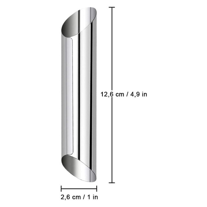 Set 5 forme pentru cannoli, 12.6 cm, inox, argintiu